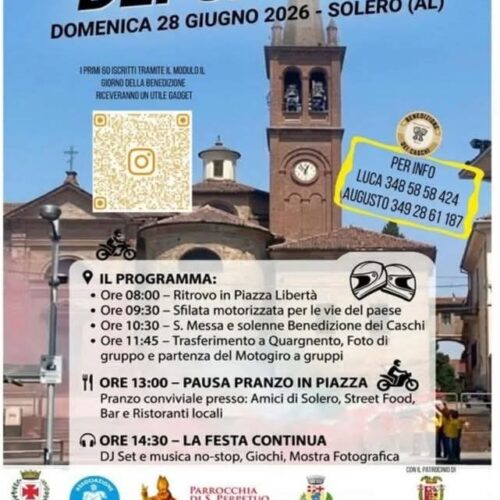 A Solero domenica la benedizione dei caschi