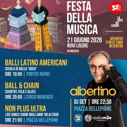 Festa della Musica: il 21 giugno a Novi Ligure concerti, dance show e il dj set di Albertino