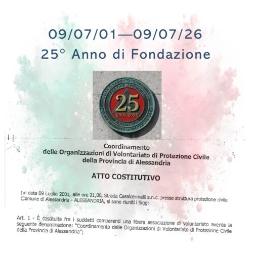 25 anni del Coordinamento territoriale di Protezione civile di Alessandria: “Il valore del tempo speso bene”