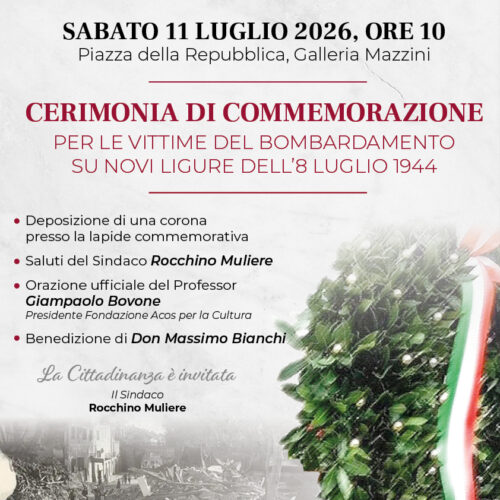 Novi Ligure ricorda le vittime del bombardamento dell’8 luglio 1944