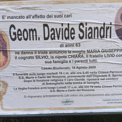Casale dice addio a Davide Siandri