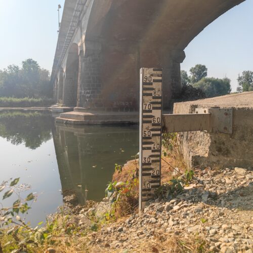 Siccità: ad Alessandria il livello del fiume Bormida nella zona del ponte